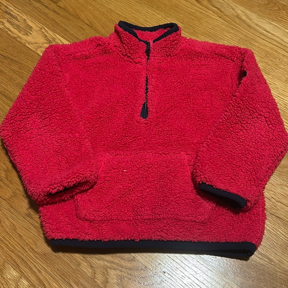 GAP Red Sherpa Half-Zip Hoodie